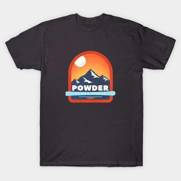 POWDER TO THE PEOPLE - SKI BADGE T-Shirt by showmemars